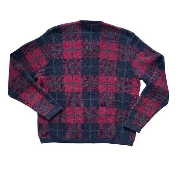 VTG Polo Ralph Lauren Wool Plaid Sweater Mens XL Tartan Buffalo Checked Holiday - Picture 2 of 7